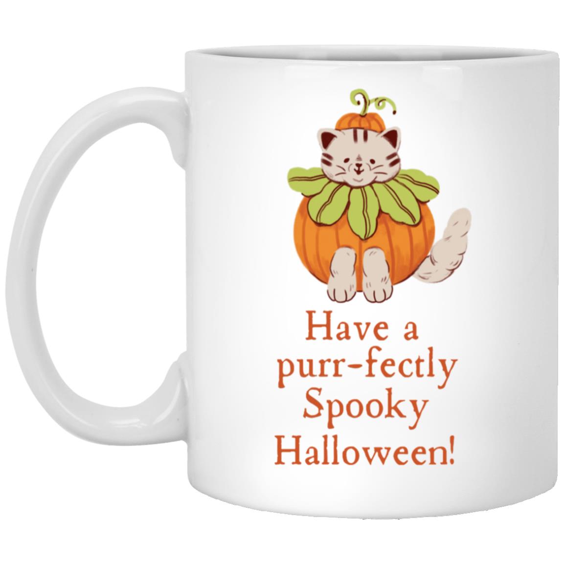 Halloween Cat in Pumpkin Costume Mug 11oz