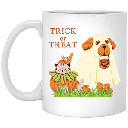 Trick or Treat Cat and Dog Mug 11oz